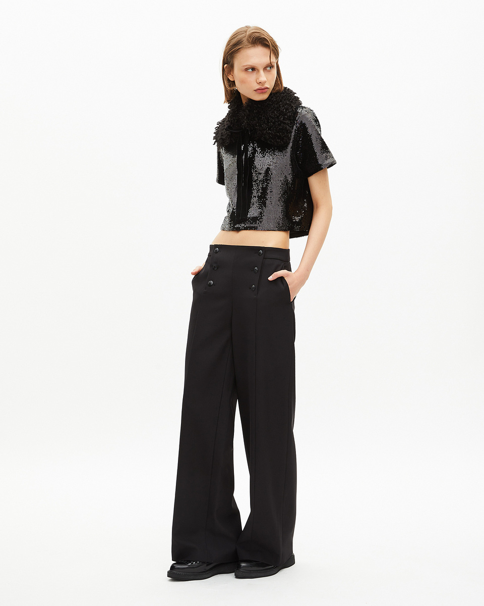 Black sequin top
