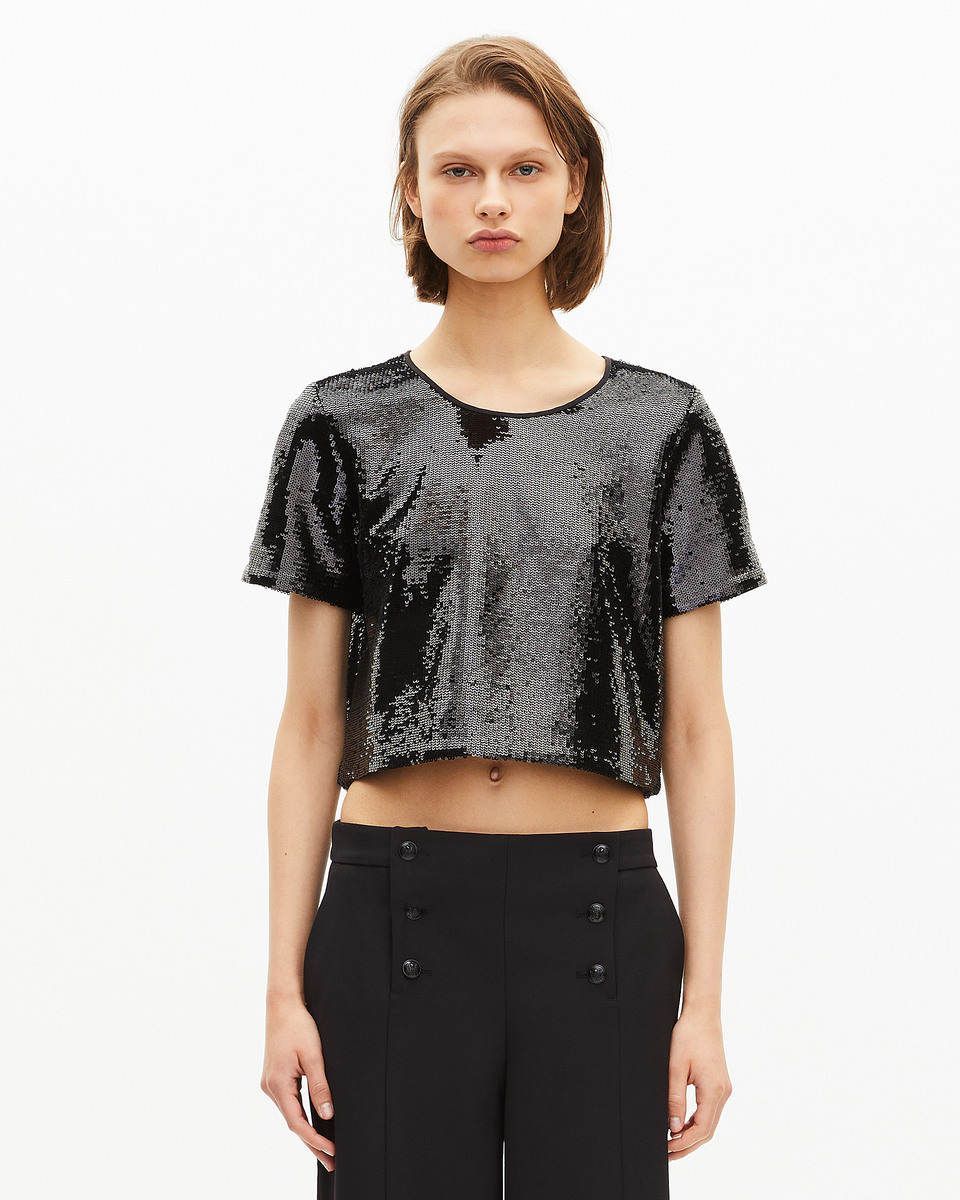 Black sequin top