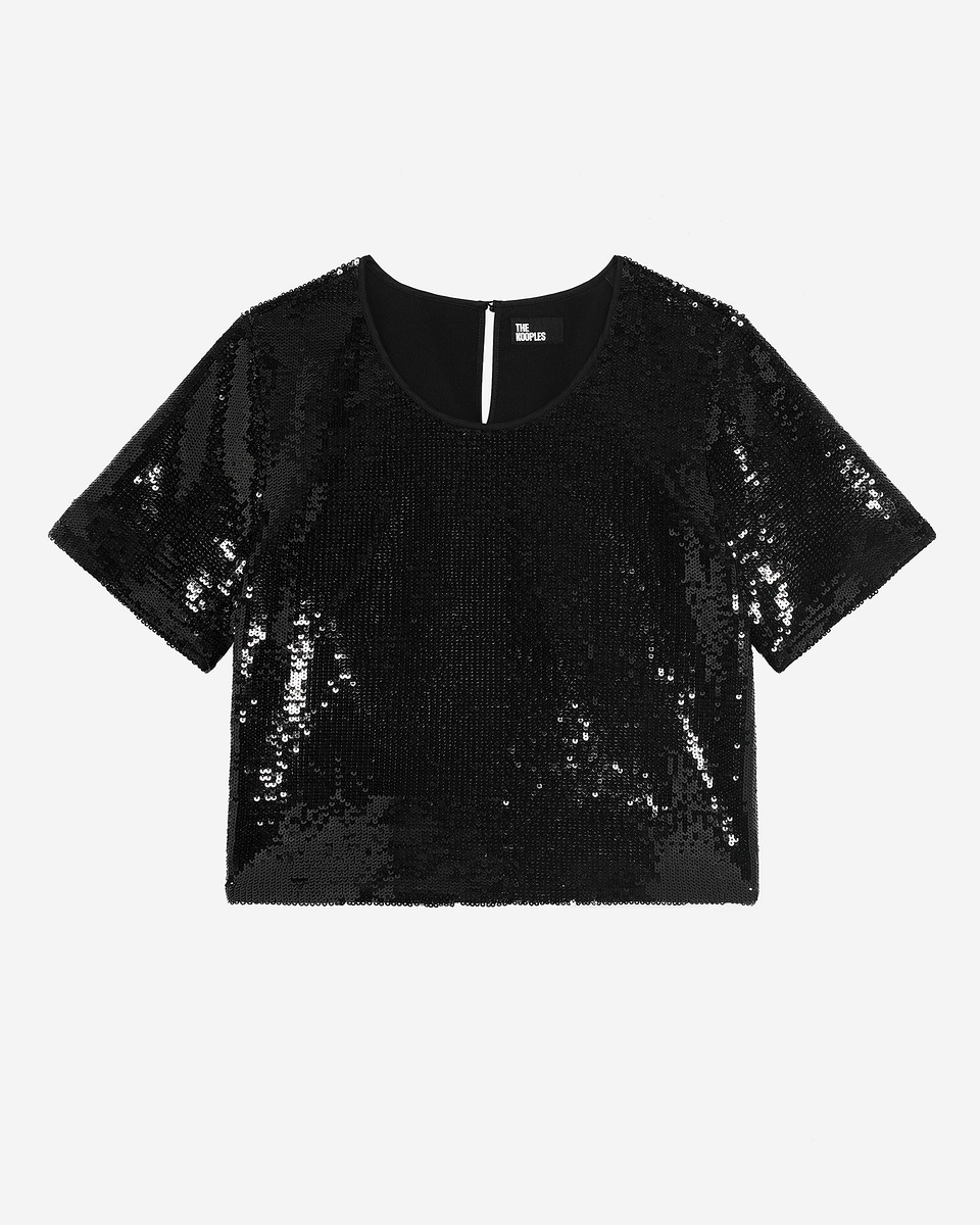 Black sequin top