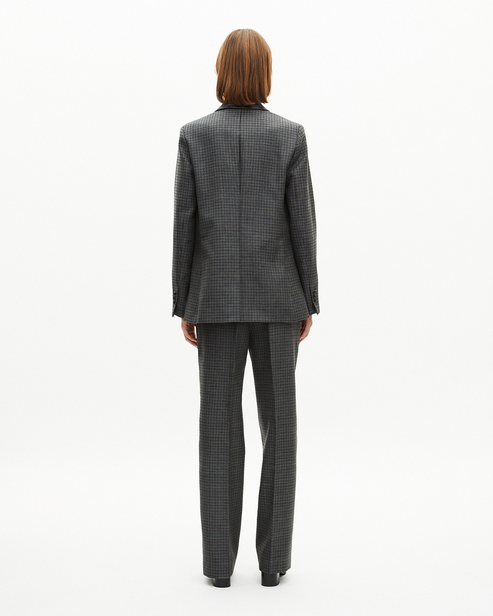 Tailored jacket in black and grey fleece