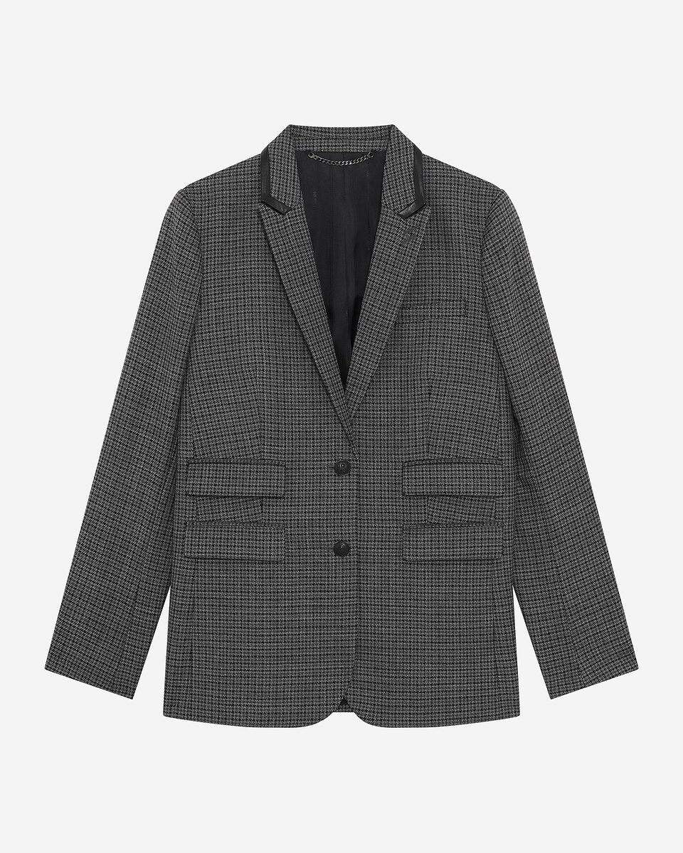 Tailored jacket in black and grey fleece