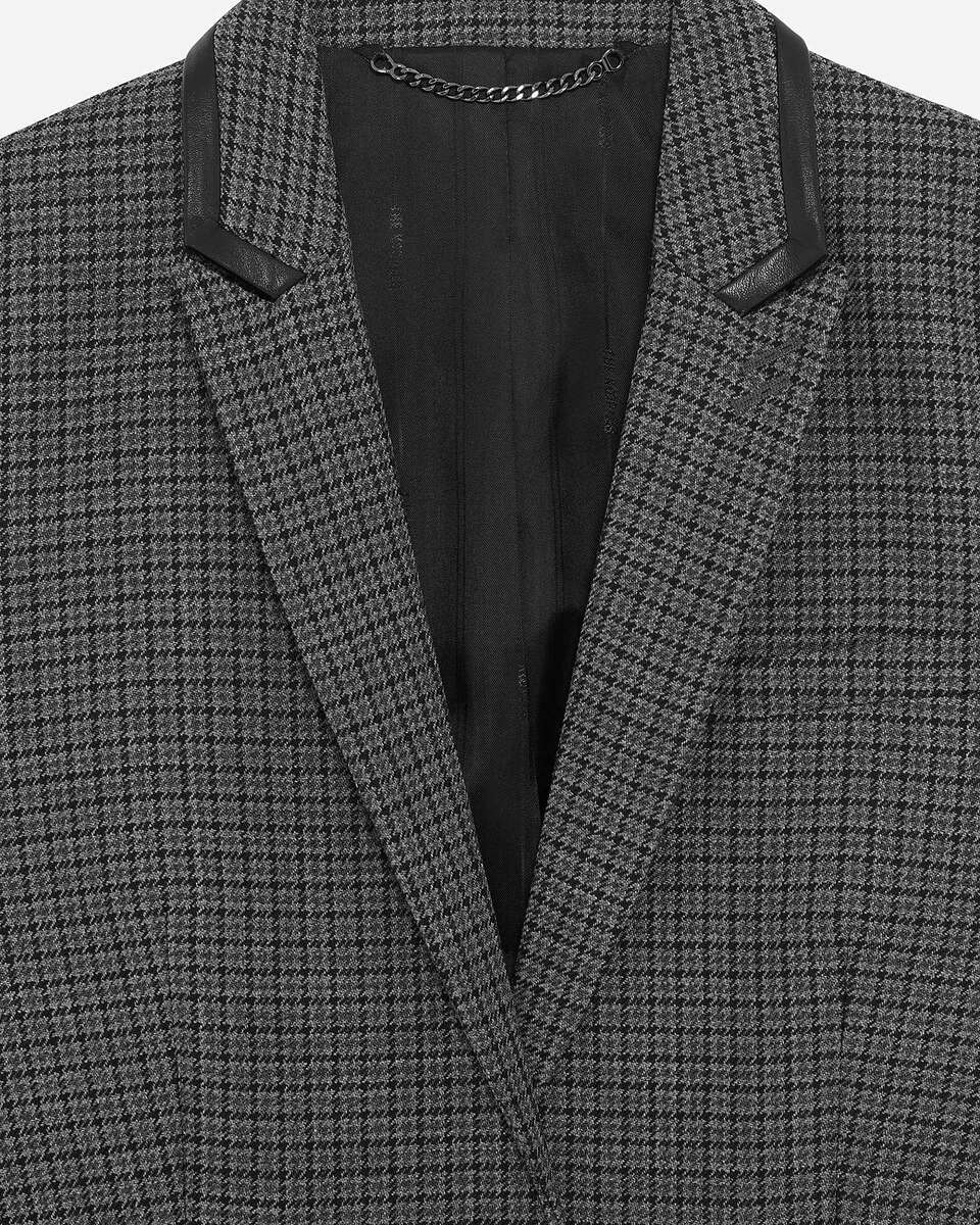 Tailored jacket in black and grey fleece