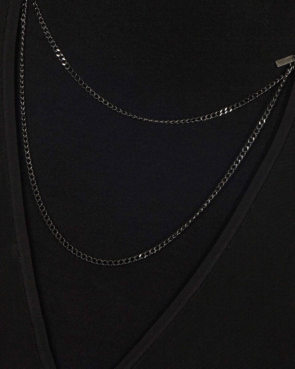 Mesh maxi dress with black chain back