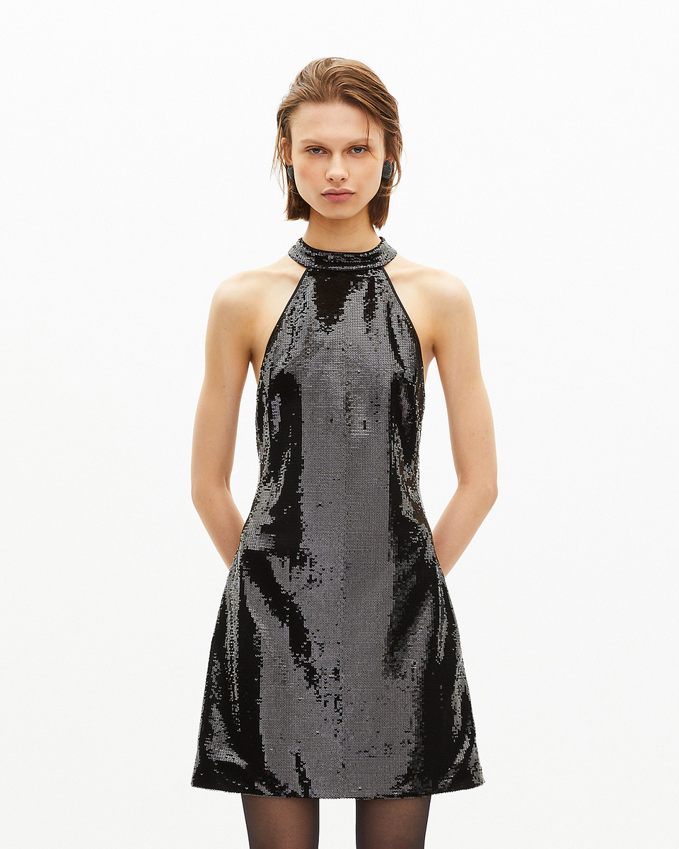 Short black sequin dress