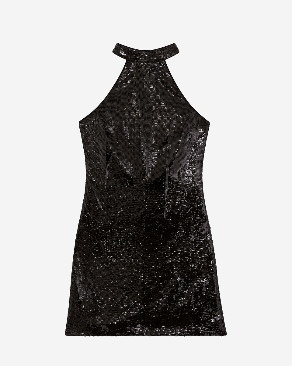 Short black sequin dress
