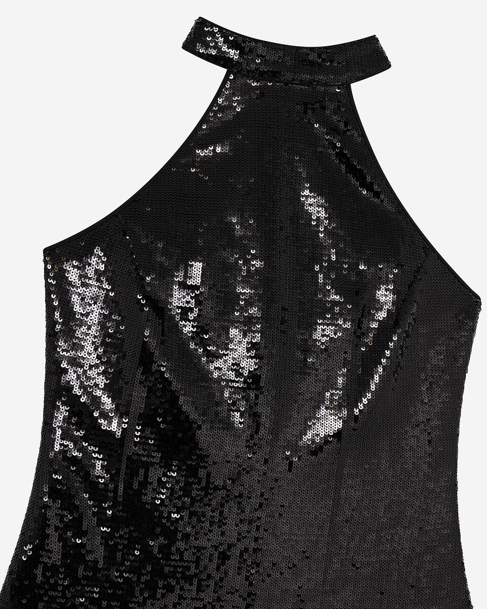 Short black sequin dress