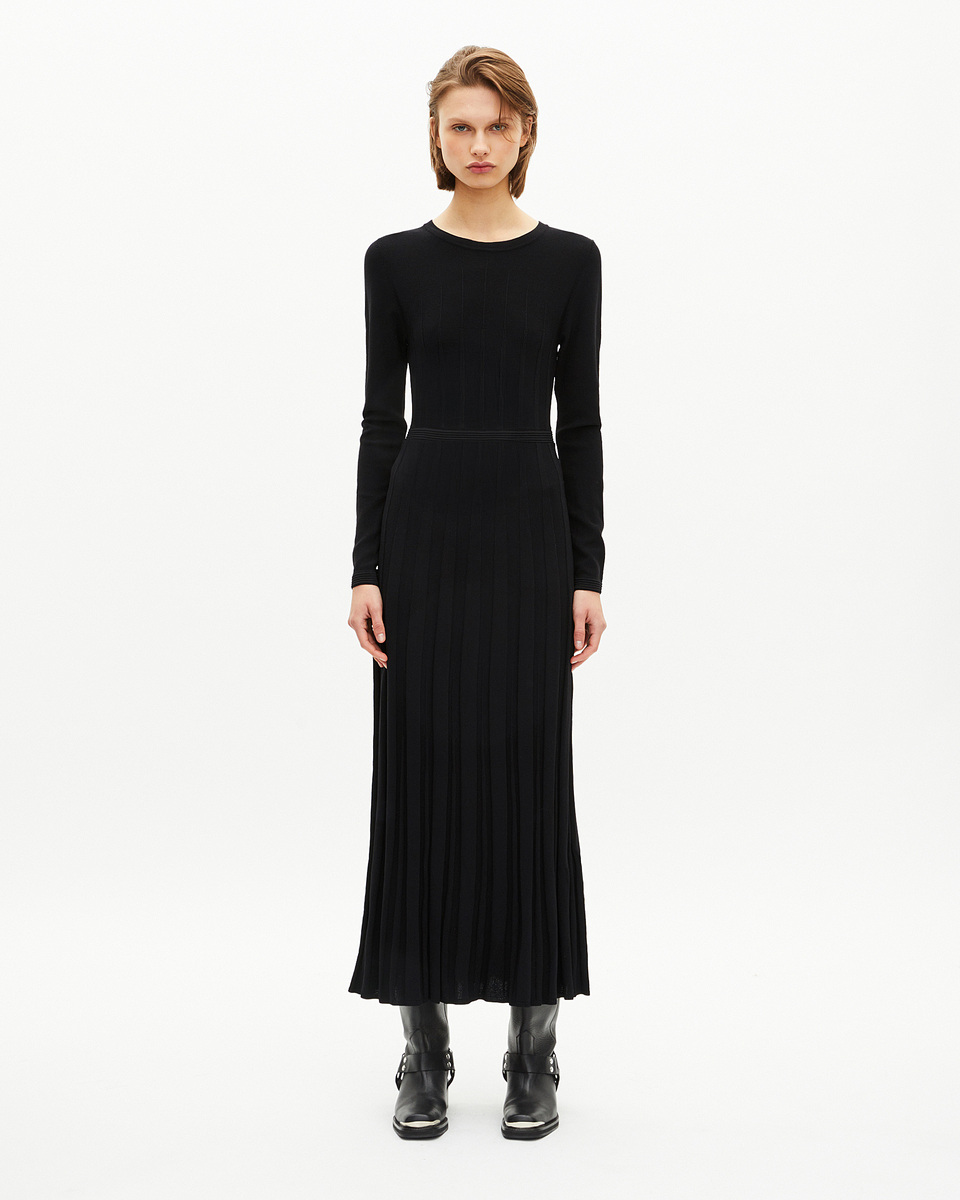 Mesh maxi dress with black lace