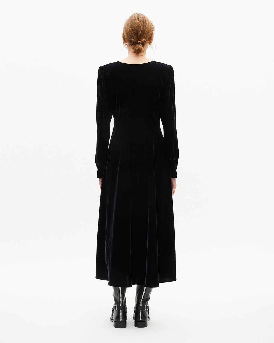 Black velvet maxi dress
