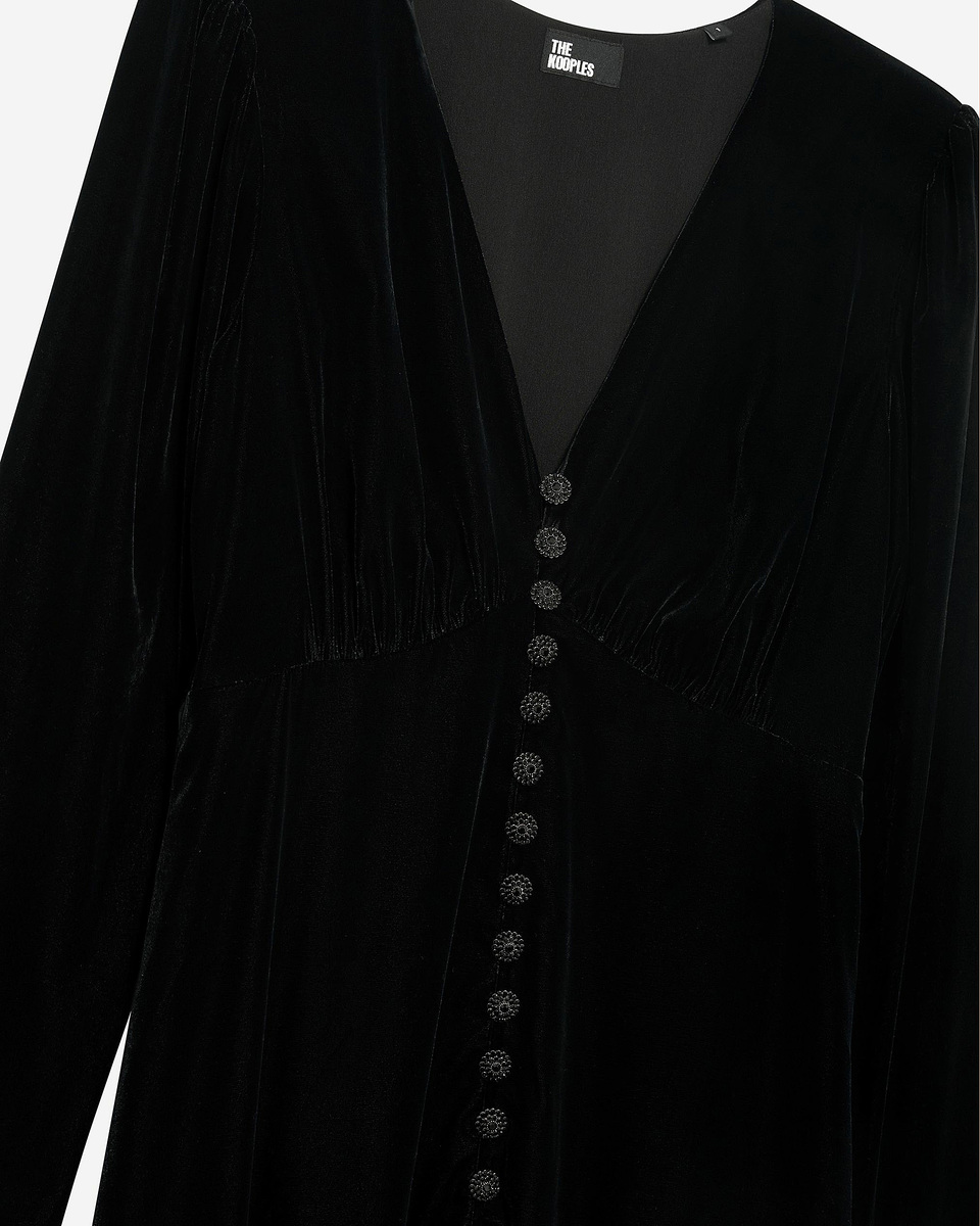 Black velvet maxi dress