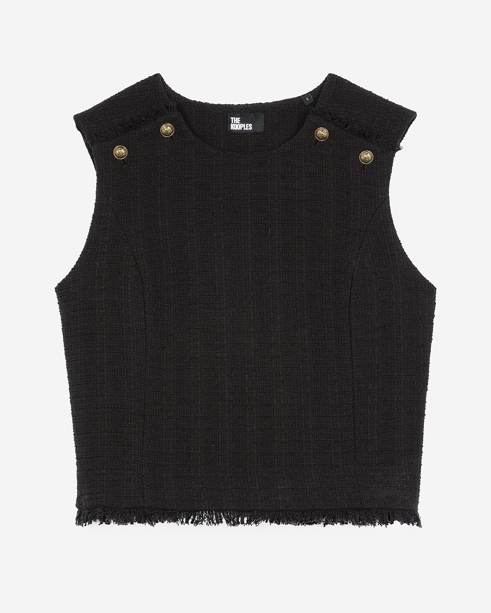 Black tweed top