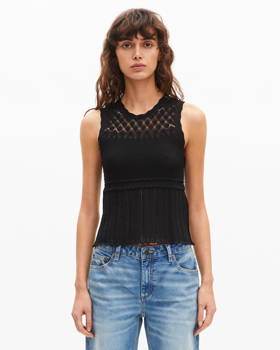 Black openwork top