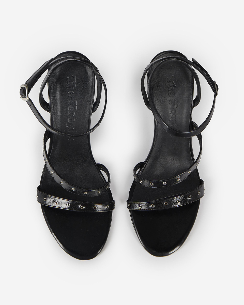 Wedge-heeled sandals with black studs