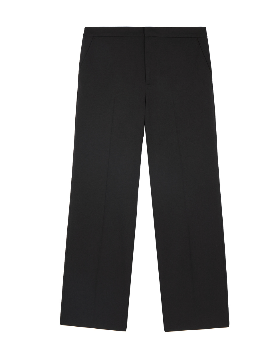 Semi-elasticated wide-leg pants, black