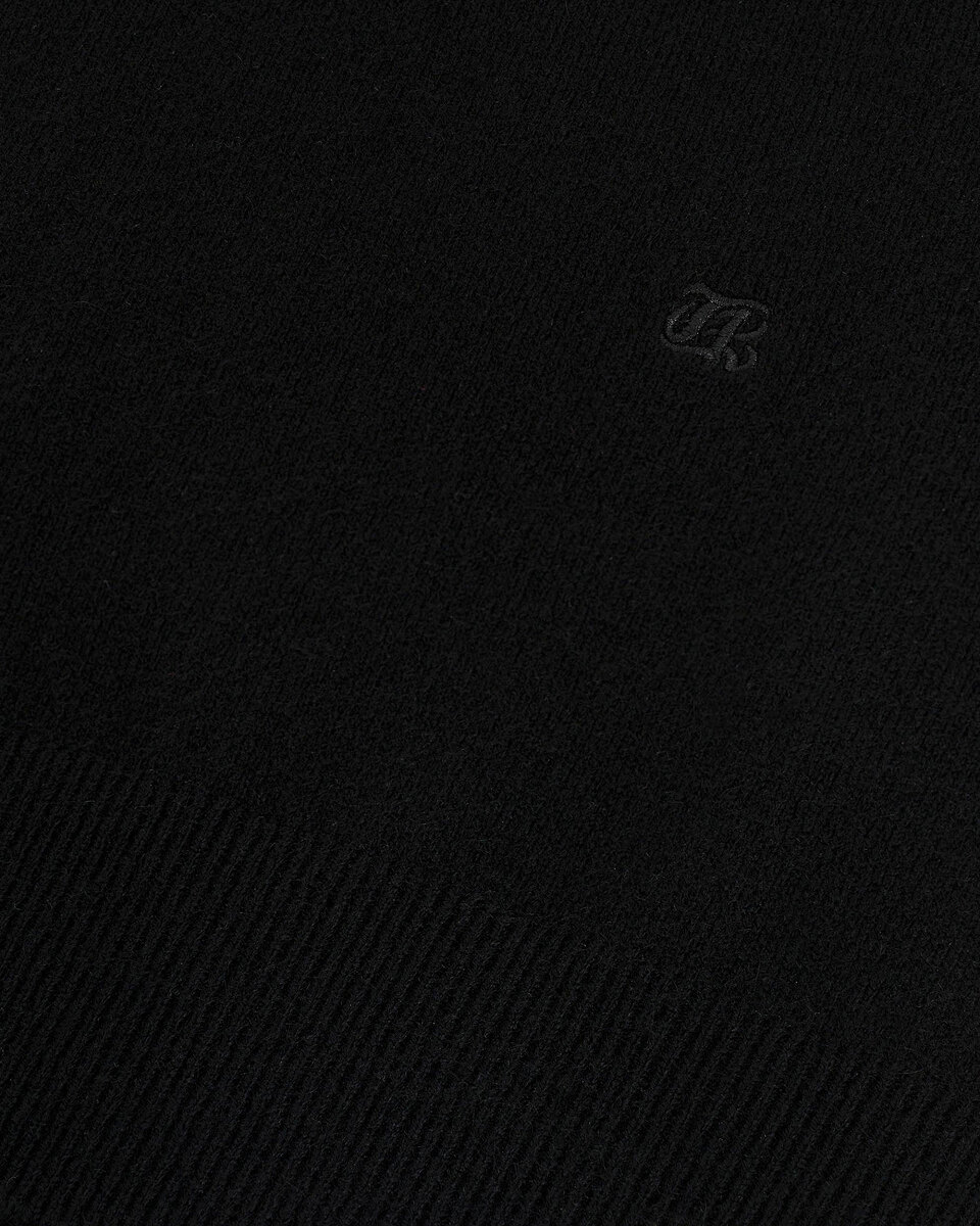 Black cashmere V-neck sweater