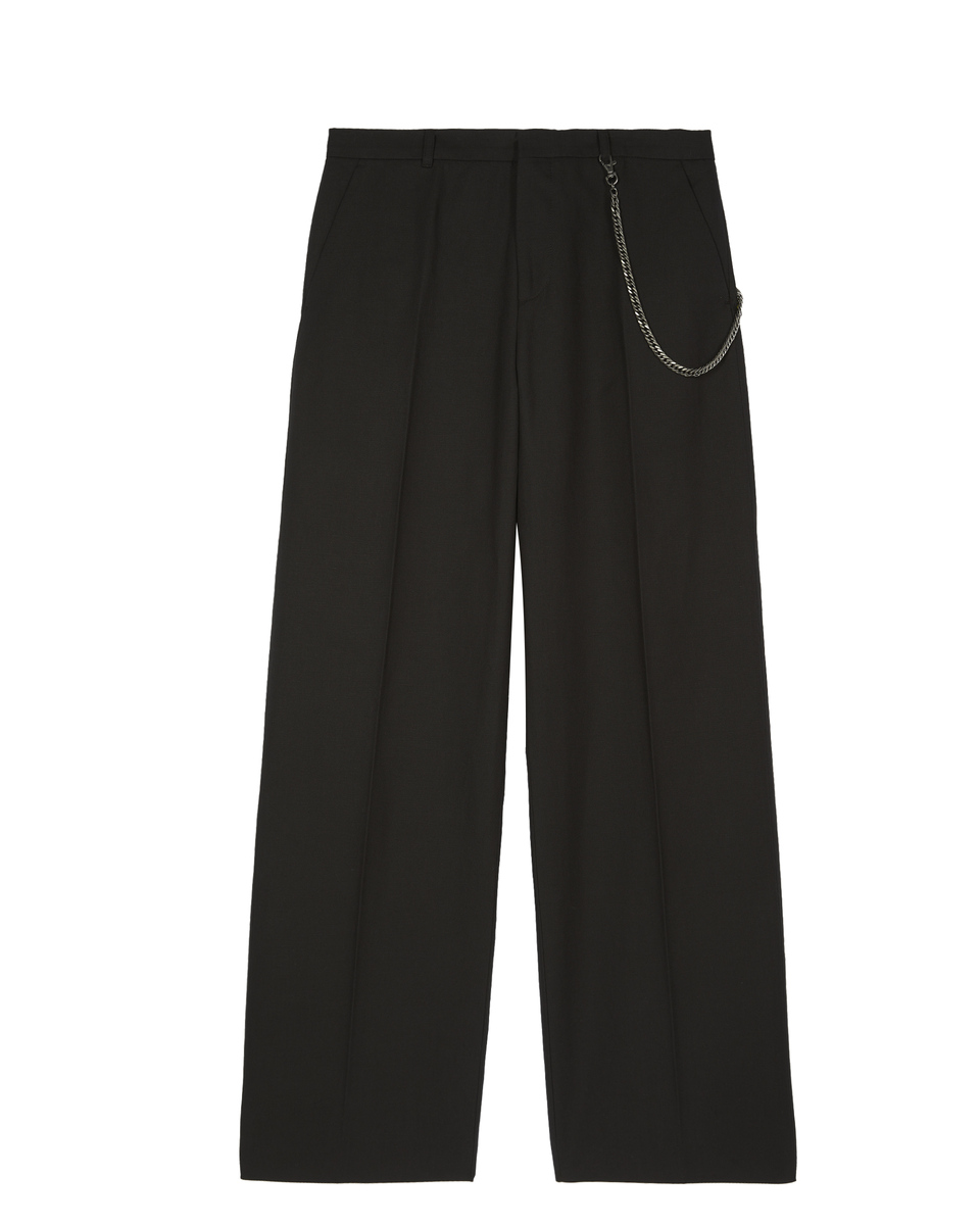 Black wide-leg chain pants