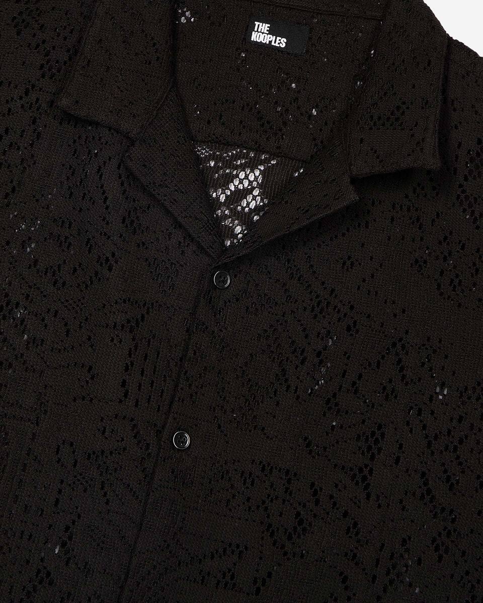 Black lace short-sleeve shirt