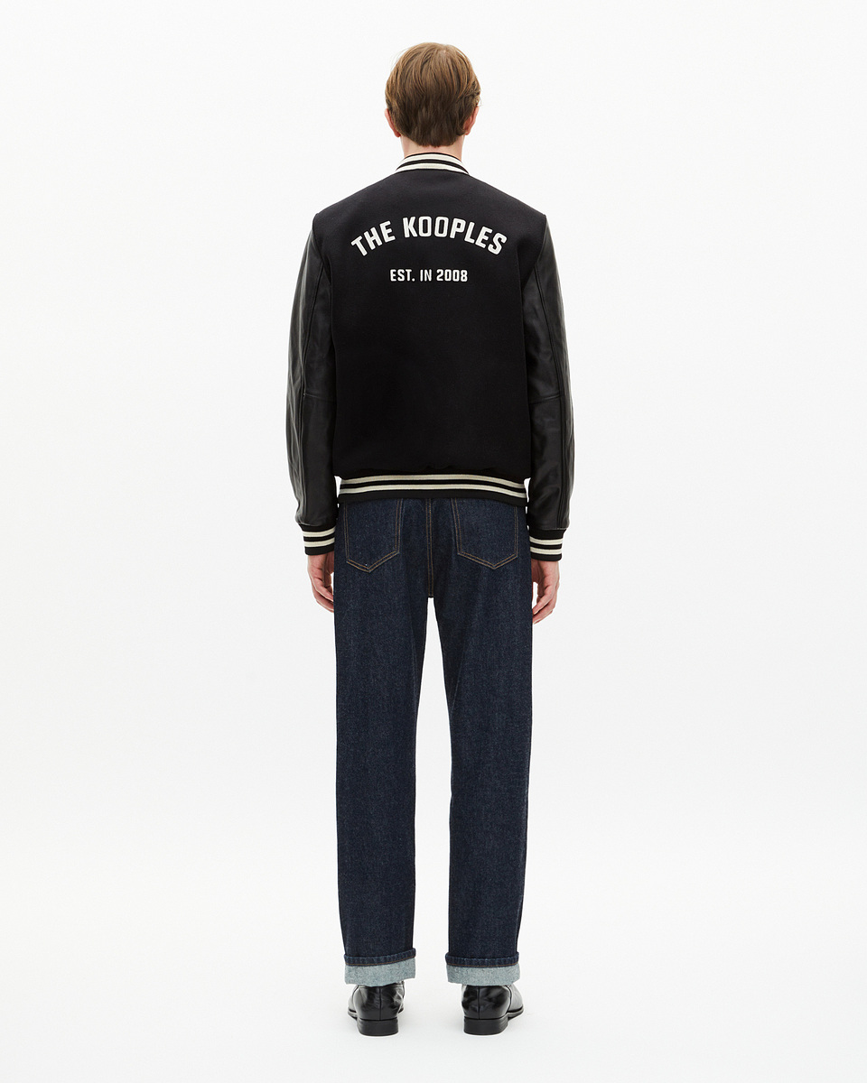 Black varsity wool jacket