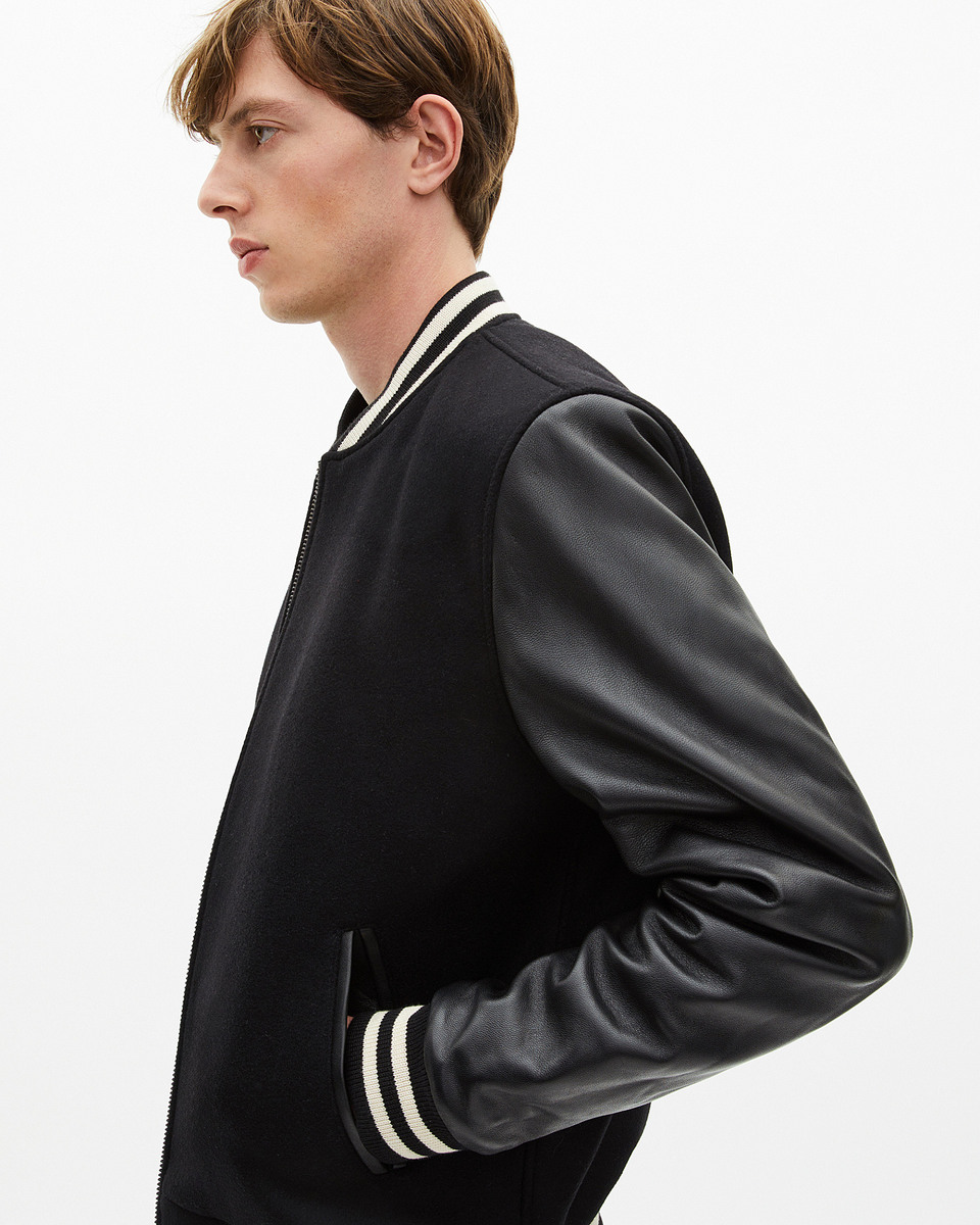 Black varsity wool jacket