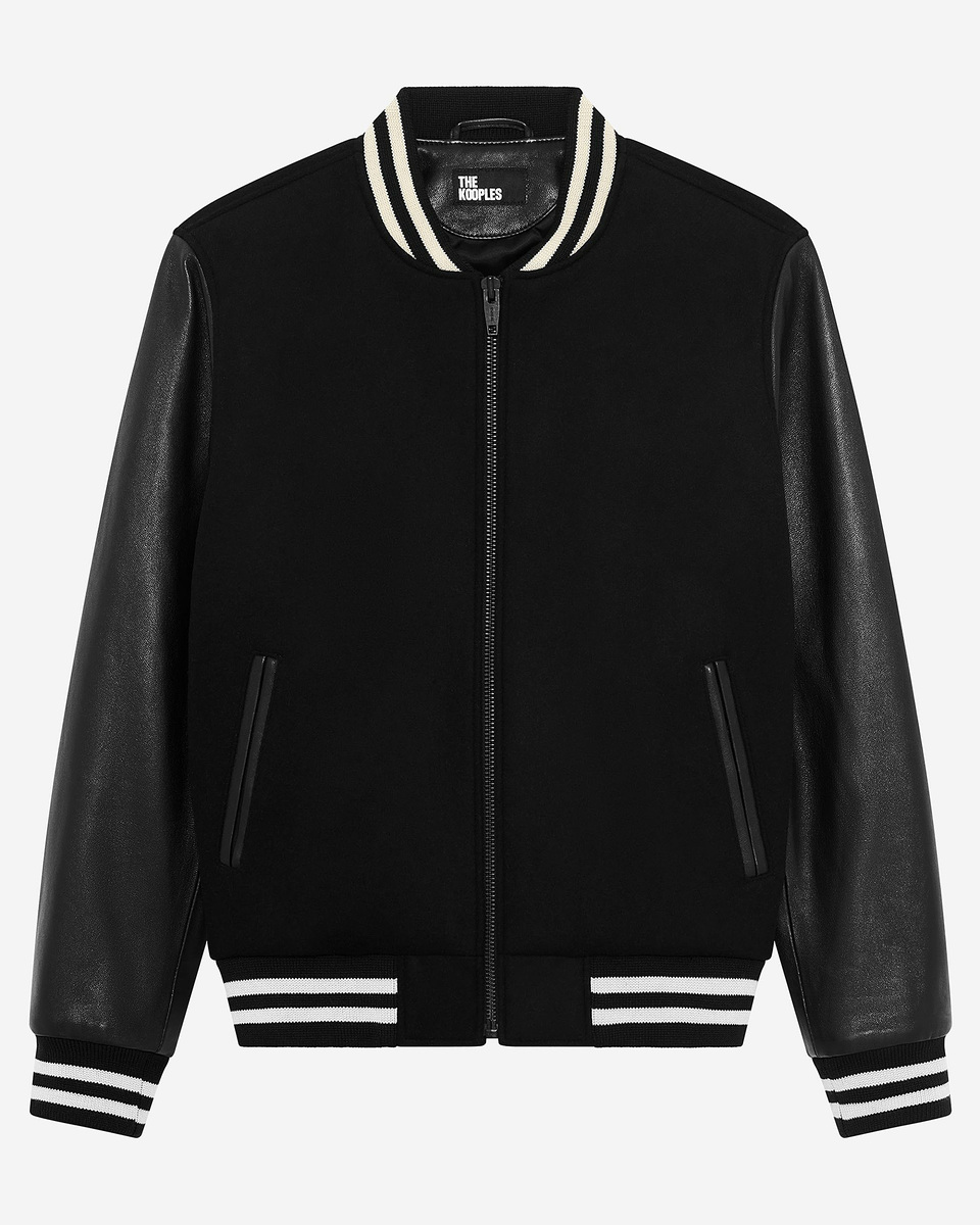 Black varsity wool jacket