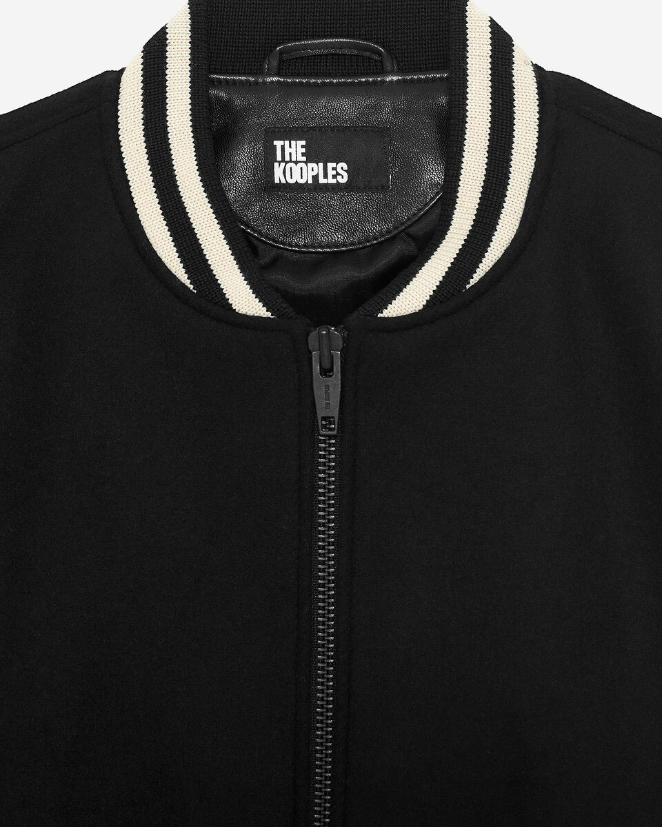 Black varsity wool jacket