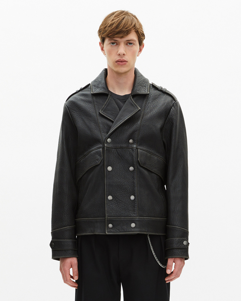 Black leather jacket