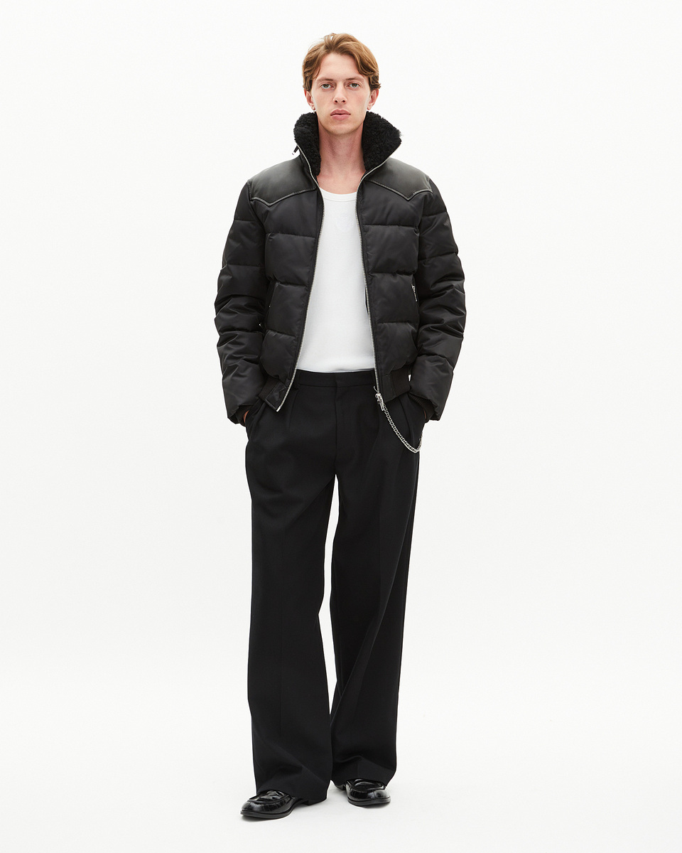 Black water-repellent down jacket