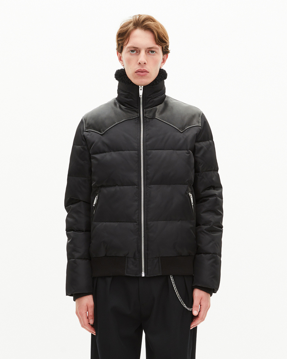 Black water-repellent down jacket