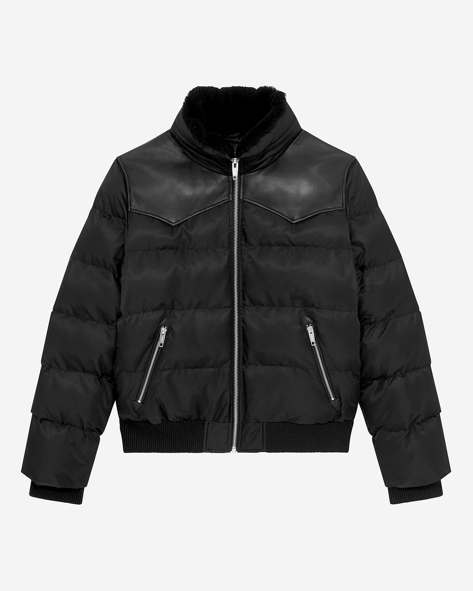 Black water-repellent down jacket