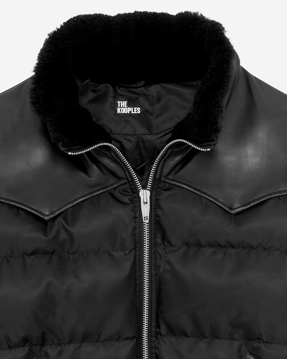 Black water-repellent down jacket