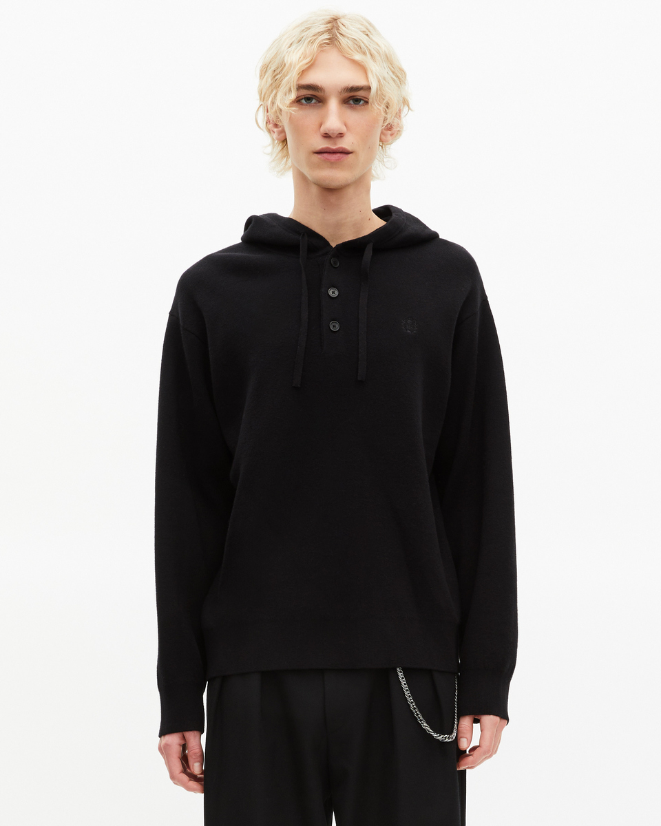 Pull &agrave; capuche noir