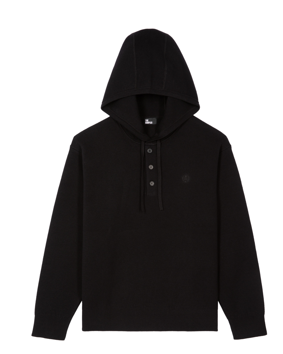 Pull &agrave; capuche noir