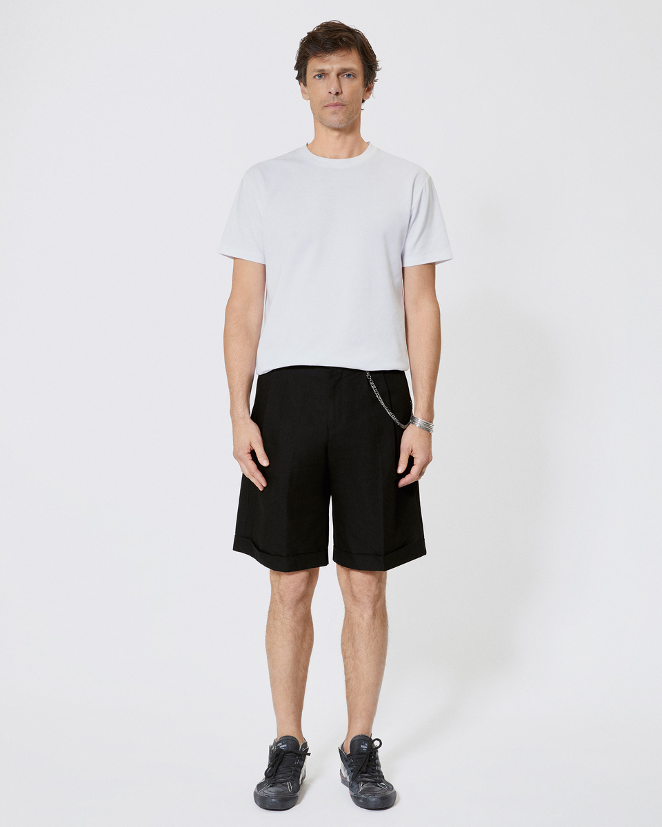 Black chain dart shorts