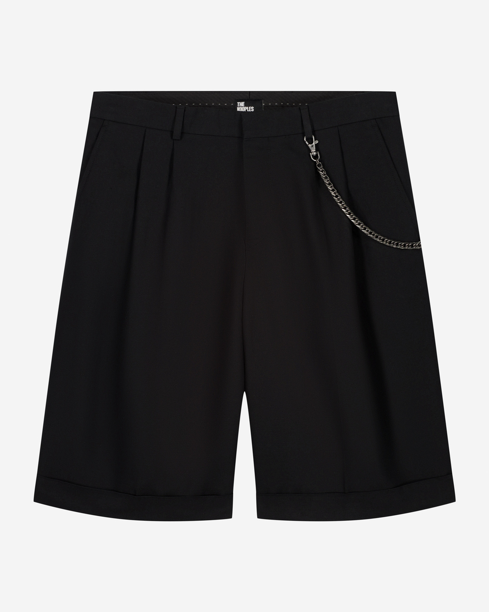 Black chain dart shorts