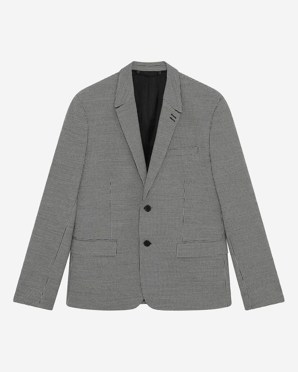 Black and white houndstooth suit jacket