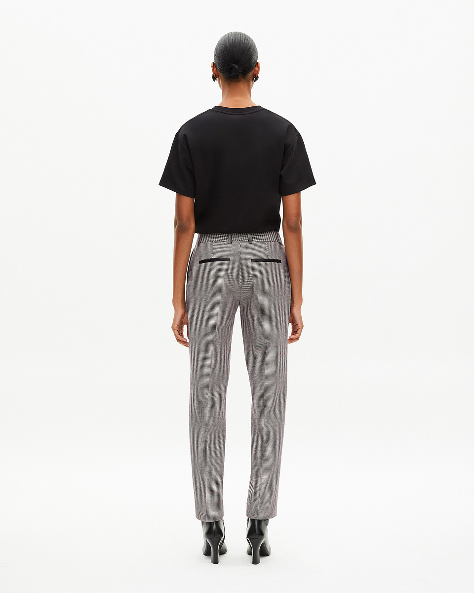 Black and white houndstooth tailored pants
