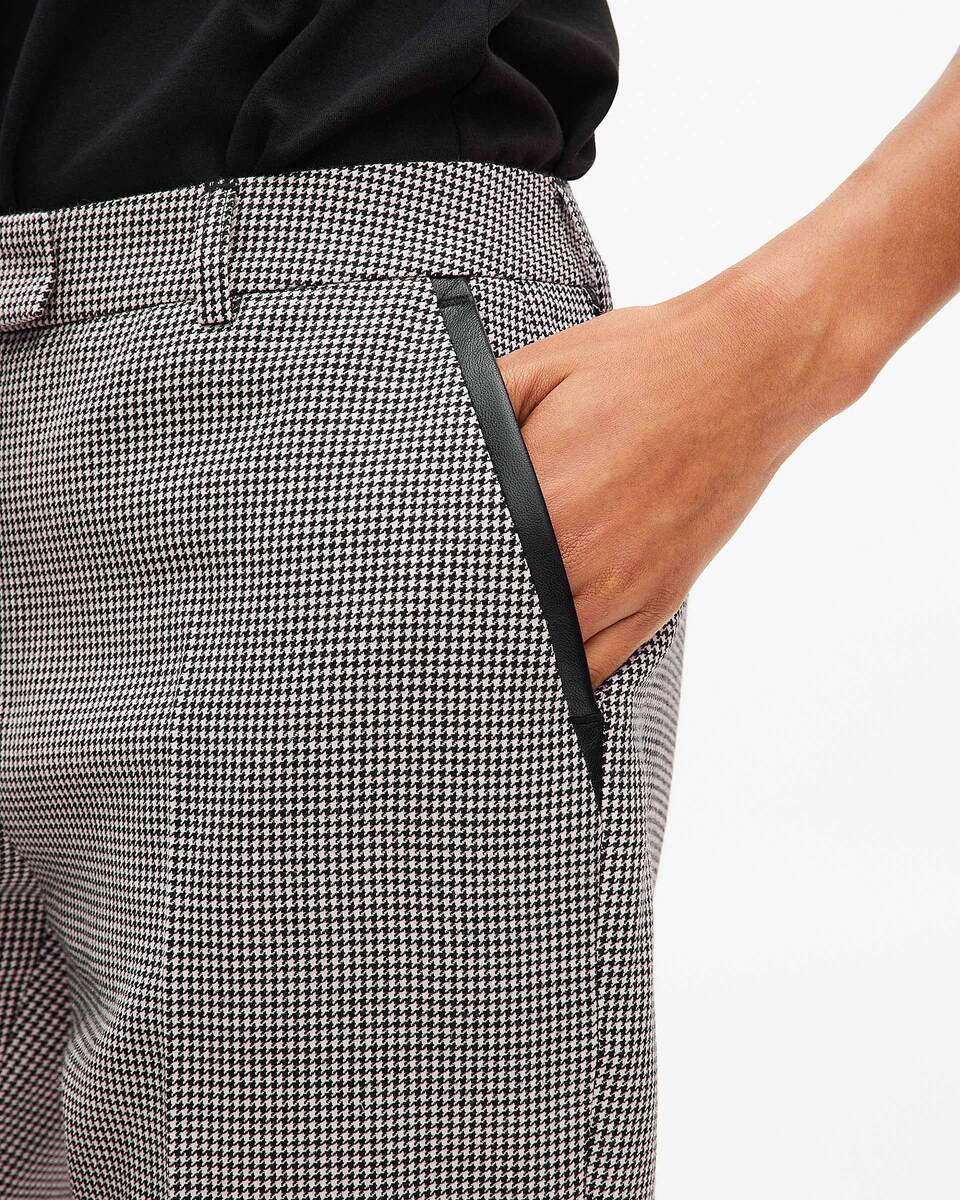 Black and white houndstooth tailored pants