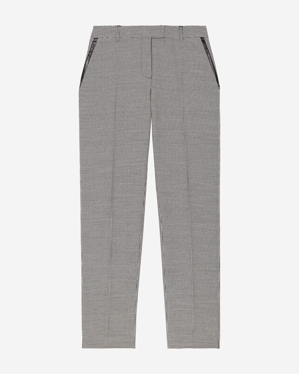 Black and white houndstooth tailored pants