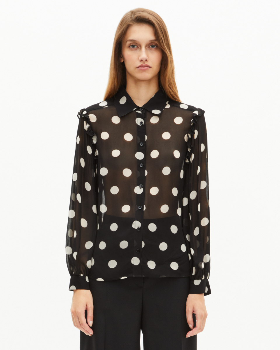 Black polka-dot shirt