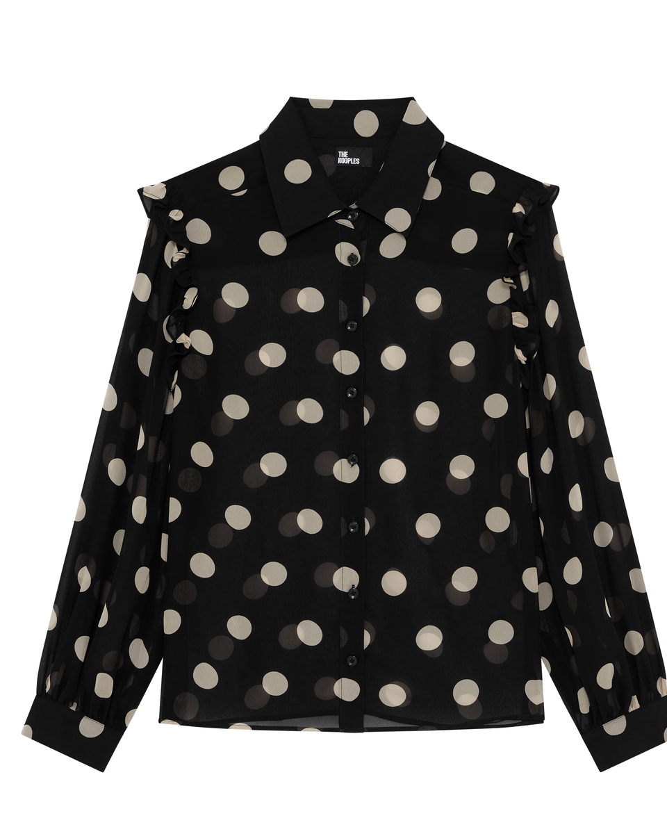 Black polka-dot shirt