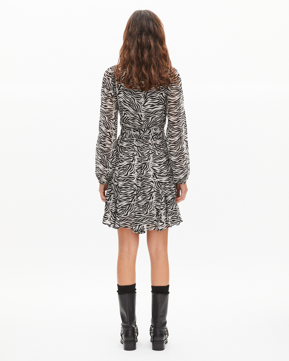 Short zebra print wrap dress