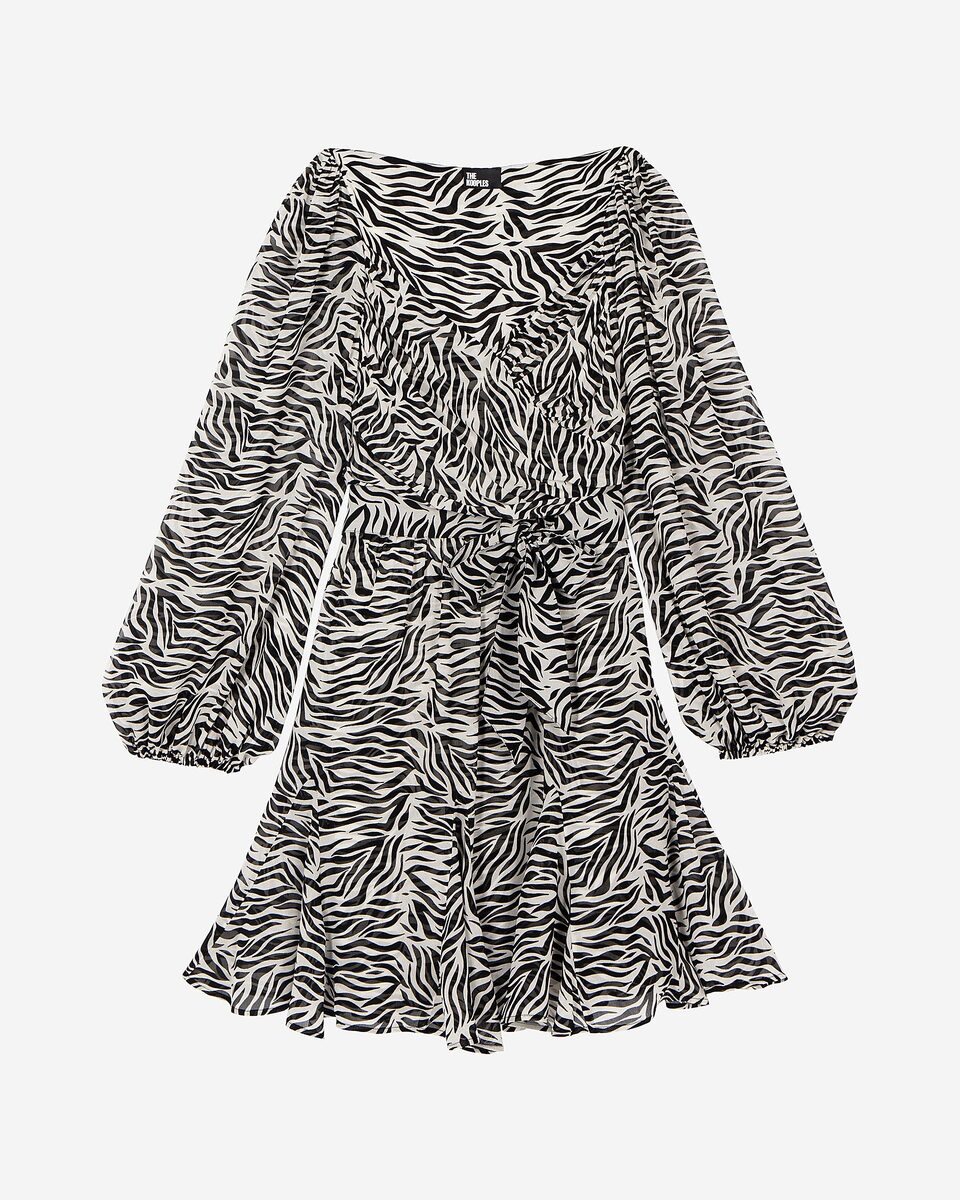 Short zebra print wrap dress