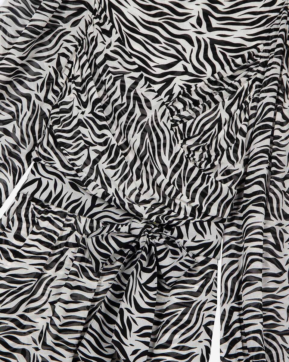 Short zebra print wrap dress