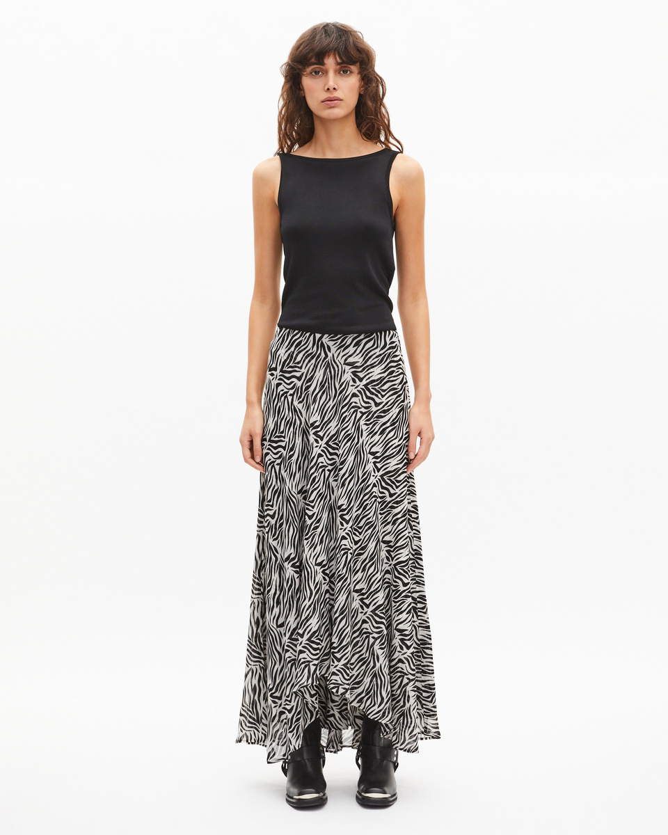 Long zebra print skirt