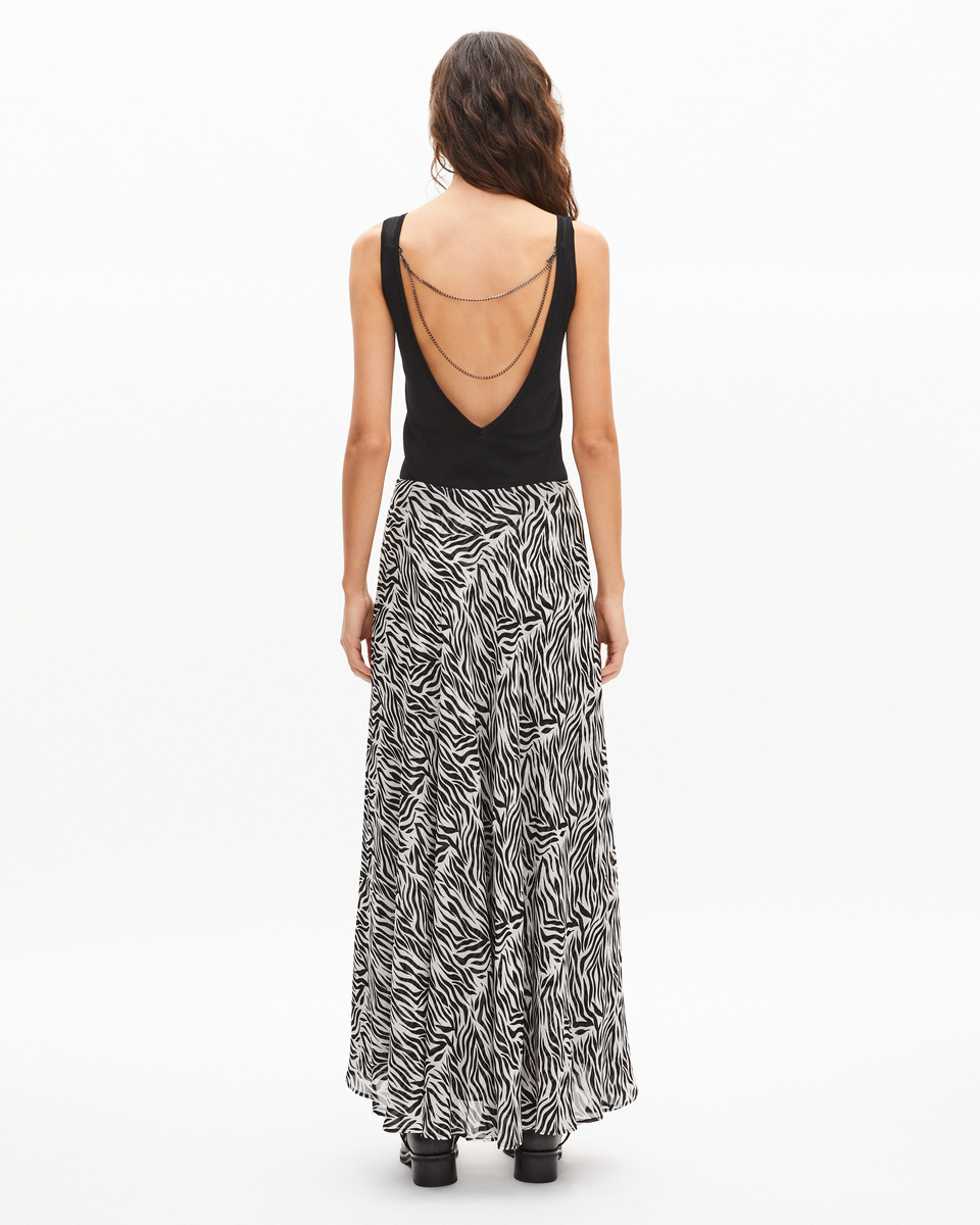 Long zebra print skirt