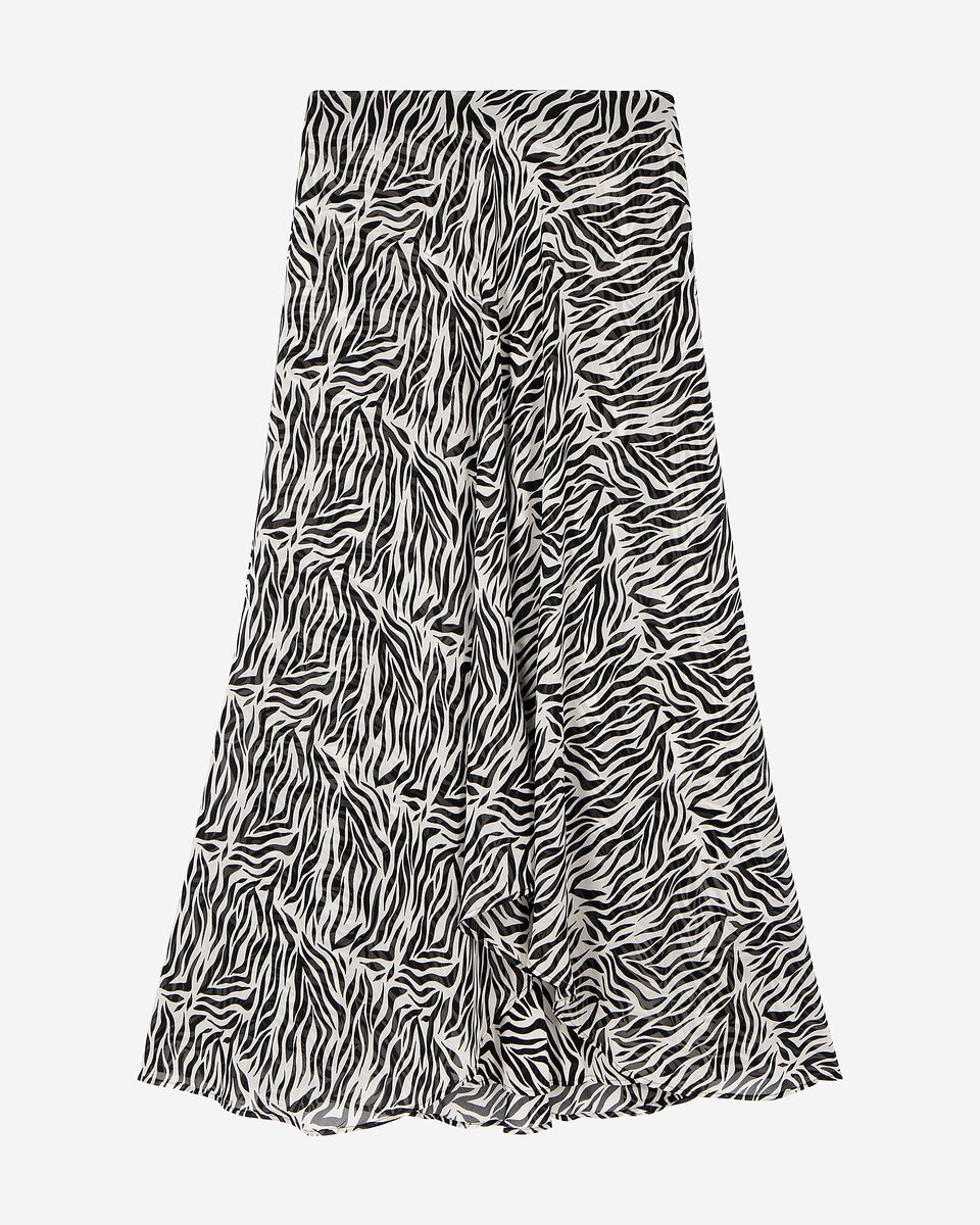 Long zebra print skirt