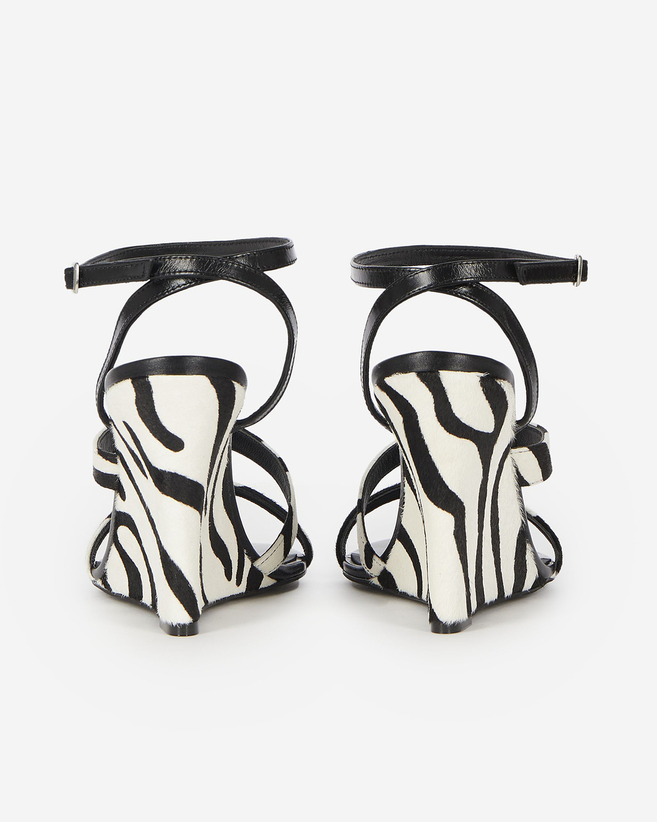 Zebra foal-effect wedge-heeled sandals