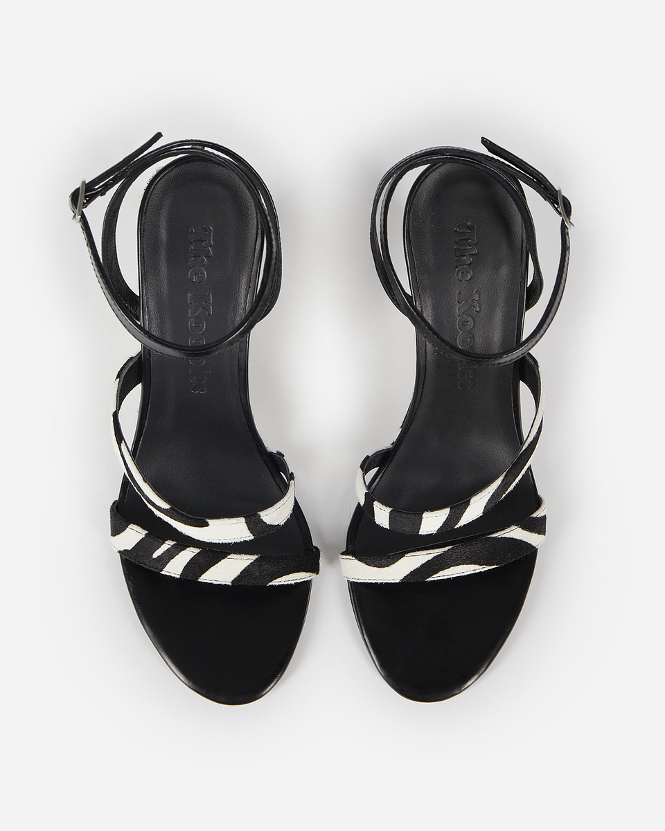 Zebra foal-effect wedge-heeled sandals
