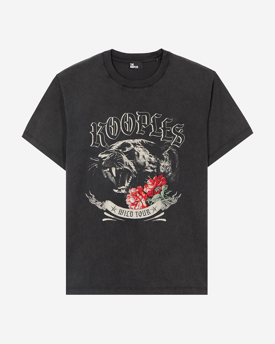 T-shirt with black screen print