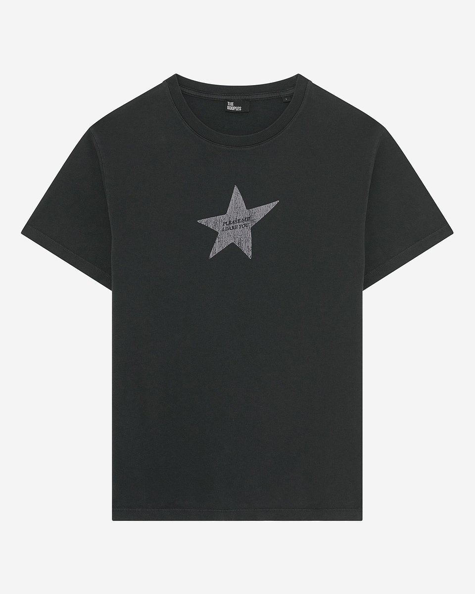 T-shirt with black screen print