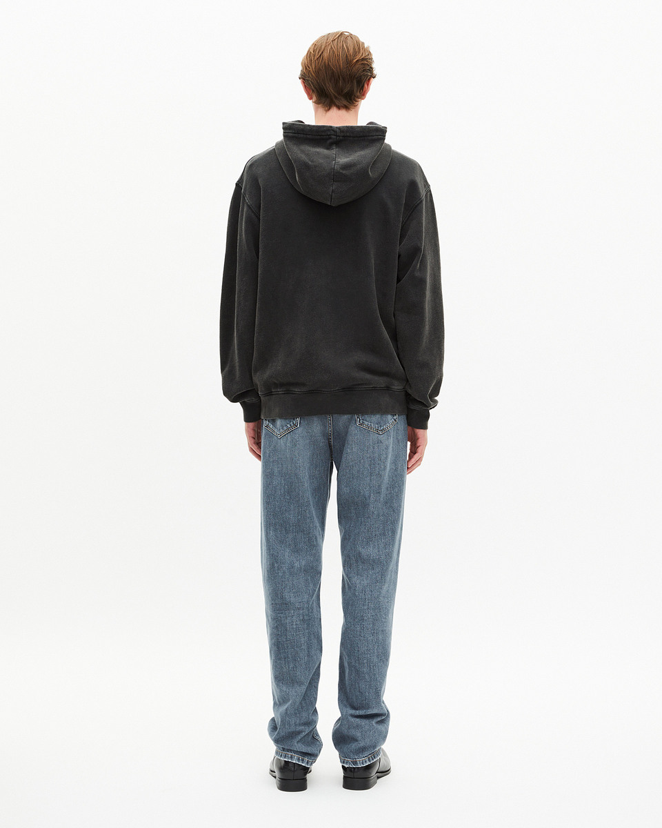 Zipped sweatshirt with black silk-screen print